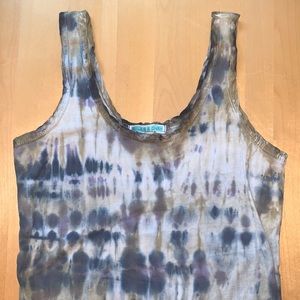 Silver!Charm tie dye tank top